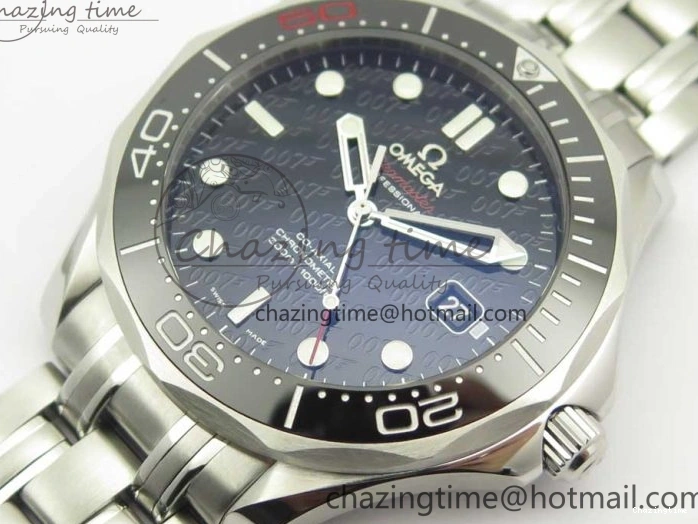 0510 Seamaster 300M Chronometer SS “007” Limited Edition OMF 1:1 Best Edition on SS Bracelet A2824 (Black Balance Wheel) V Seasonal 7952